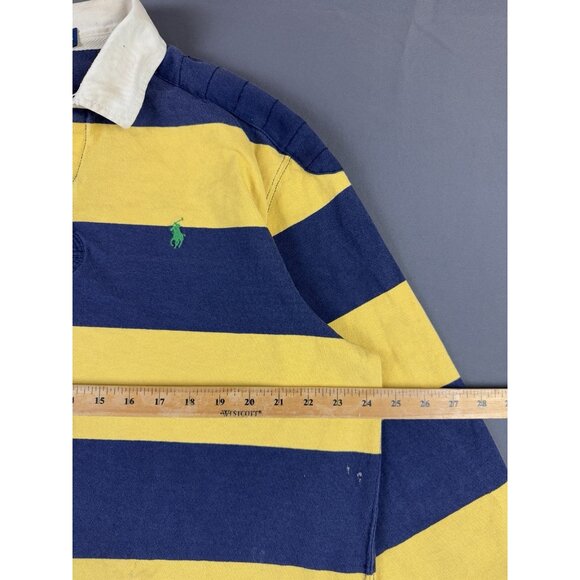 Rare Vintage Y2K Polo Ralph Lauren Rugby Shirt Stripes Thrased Streetwear Hype - Picture 16 of 16